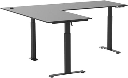 FEZIBO 75 Inches, Supports over 300mlbs, L Shaped Standing Desk Reversible, Electric Height Adjustable Corner Stand up Desk, Sit Stand Desk Computer Workstation, Black Frame/Black Top