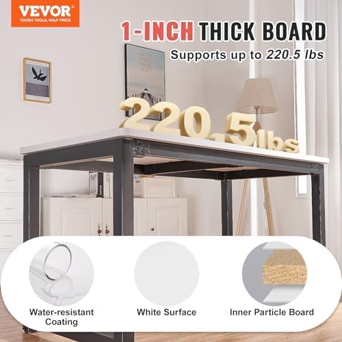 VEVOR Table Top 47.2" x 29.5" x 1" Universal Tabletop, White