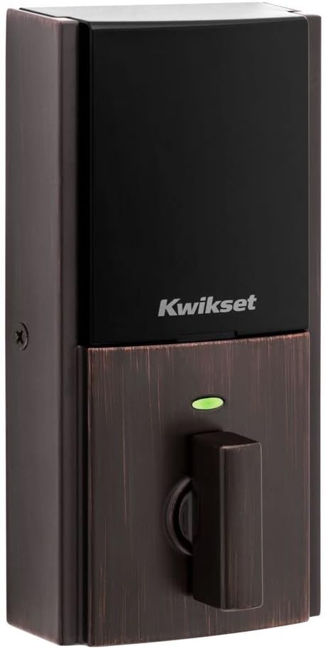 Kwikset Home Connect 620 Smart Lock Deadbolt with Z-Wave Technology, Works with Ring Alarm, Samsung Smartthings and More, Z-Wave Hub Required, Contemporary Design in Venetian Bronze