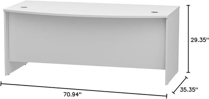 Bush Business Furniture Studio C Bow Front Desk, Computer Table for Home or Professional Office, 72W x 36D, White