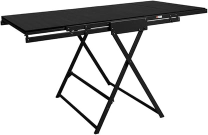 Origami Modern 2 in 1 Shelf to Table Style, Organizer Deco Rack Magically Turn to a Table/Desk in a Second, Fully Assembled, Patent Pending, Black(STT-BLKBLK)