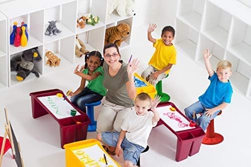Studico ActiveChairs Kids Wobble Stool, Flexible Seating for Preschool & Elementary Classrooms. Improves Focus & Posture, Helps ADHA/ADD, Wiggle Seat, [Active Desk Chairs], 14" Stool, Ages 3-7, Red