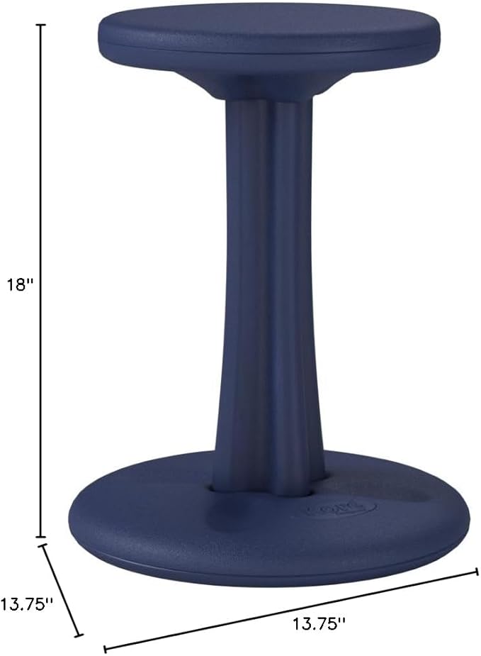 Kore Kids Pre-Teen Wobble Chair - Flexible Seating Stool for Classroom, Home & School, ADD/ADHD - Made in The USA - Age 10-11, Grade 5-6, Dark Blue (18.7in)
