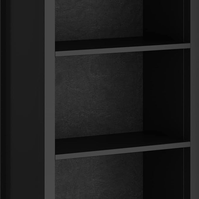 SIMPLIHOME Artisan SOLID WOOD 26 Inch Contemporary 5 Shelf Bookcase in Black, For the Living Room, Study Room and Office