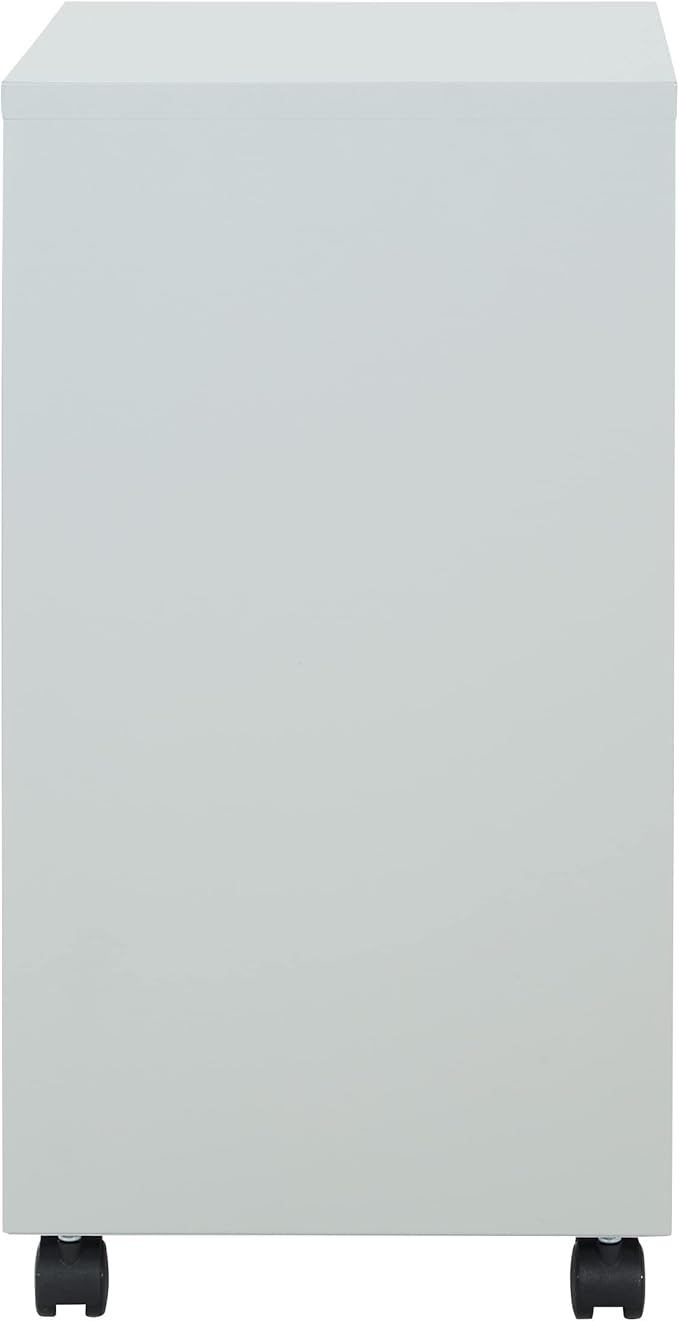 OSP Home Furnishings 2 Drawer Mobile Locking Metal File Cabinet, Grey