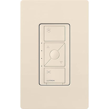 Lutron Caseta Smart Fan Speed Control Switch (Lutron Smart Hub Required), Single-Pole, PD-FSQN-LA, Light Almond