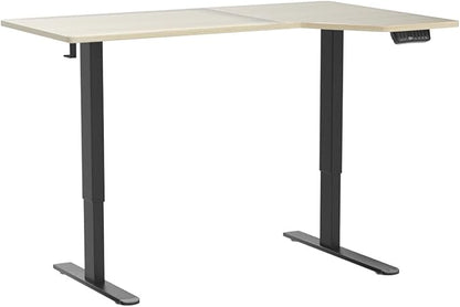 Electric Standing Desk, Height Adjustable Sit Stand up Desk, L-Shaped Memory Home Office Desk with Hook, 55 x 34 inch