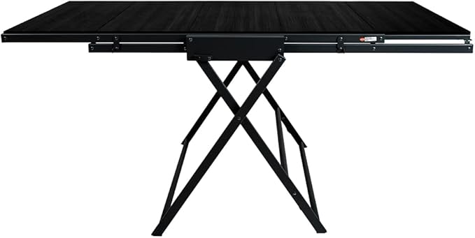 Origami Modern 2 in 1 Shelf to Table Style, Organizer Deco Rack Magically Turn to a Table/Desk in a Second, Fully Assembled, Patent Pending, Black(STT-BLKBLK)