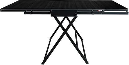 Origami Modern 2 in 1 Shelf to Table Style, Organizer Deco Rack Magically Turn to a Table/Desk in a Second, Fully Assembled, Patent Pending, Black(STT-BLKBLK)