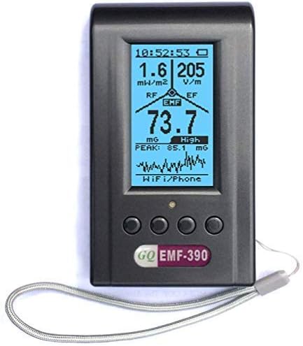 EMF Meter EMF Detector GQ EMF-390 Tri-Field Electromagnetic Radiation Detector 3-in-1 RF meter 5G Cell Tower Wifi 10G & Data Log 2.5G Spectrum Analyzer Radio Frequency Detector Ghost Hunting Equipment