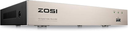 ZOSI H.265+ 8CH 3K Lite Hybrid 4-in-1 Analog/AHD/TVI/CVI Surveillance Video Recorders CCTV DVR System for 720P, 1080P Security Cameras, No HDD