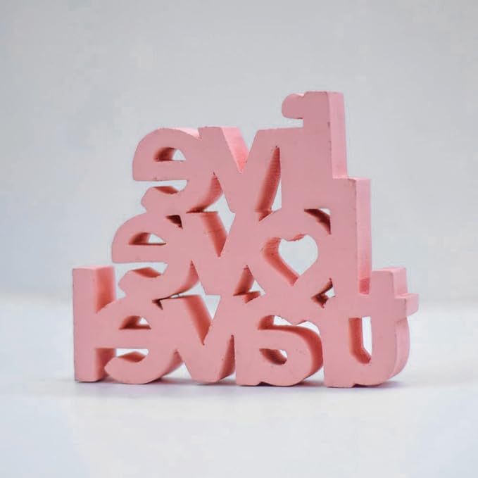 Live Love Travel – Peach, Aesthetic table decor for home or office, desk or Shelf. Quirky room decoration showpiece, ideal for birthday gift, corporate gift, and inspiring wall decor