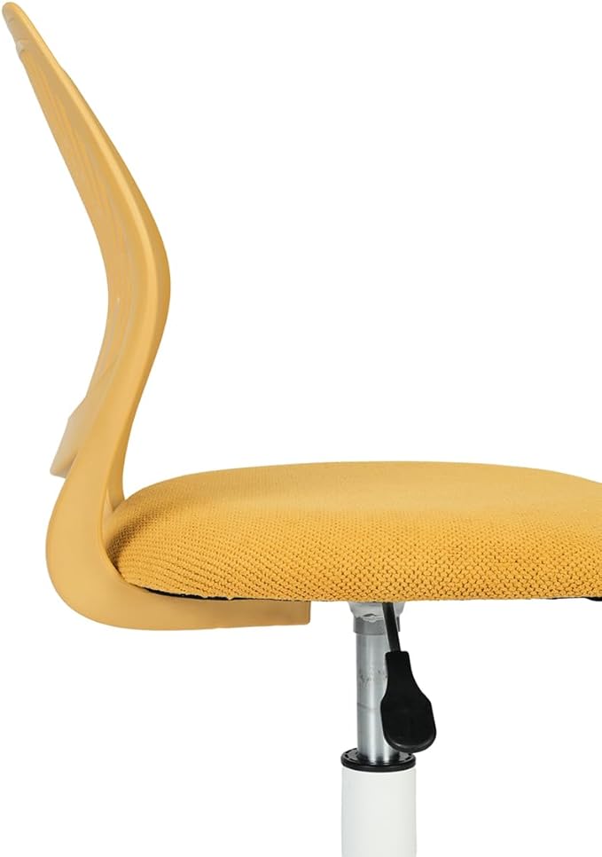 FurnitureR Writing Task Chair for Teens Boys Girls 360 Rolling Wheels Fabric Soft Pad Seat Breathable Backrest, Height Adjustable Liftup 29.5"-34.3", Lime Yellow