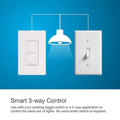 Lutron Caseta Smart Switch Starter Kit | Compatible with Alexa, Apple HomeKit, and the Google Assistant | P-BDG-PKG1WS | White