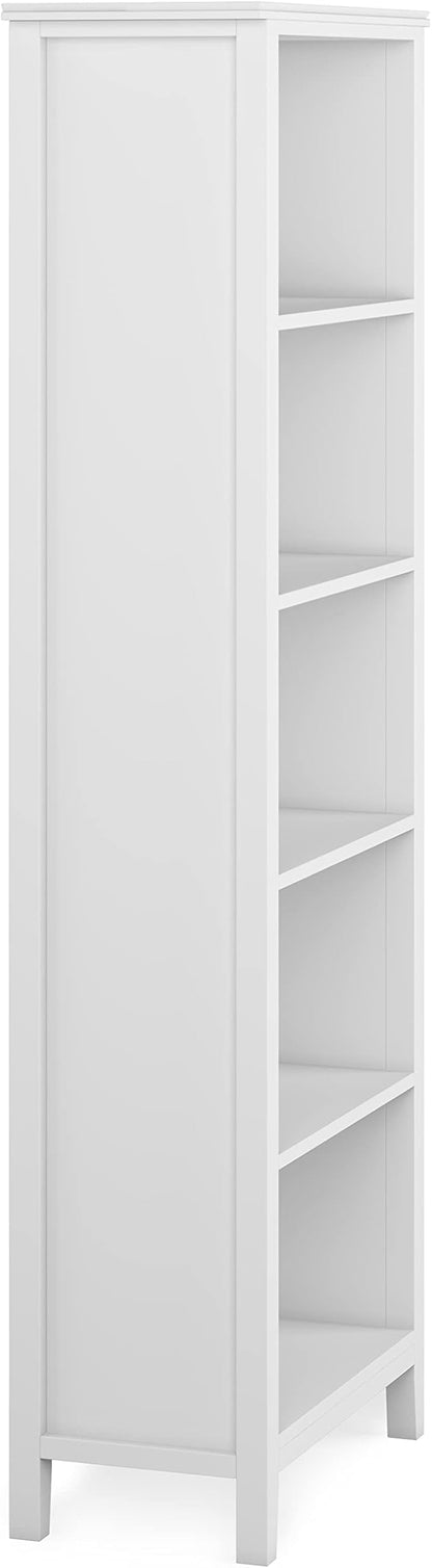 SIMPLIHOME Artisan SOLID WOOD 26 Inch Contemporary 5 Shelf Bookcase in White, For the Living Room, Study Room and Office
