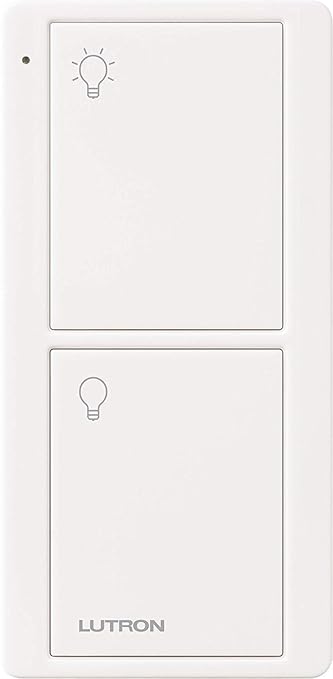 Lutron Pico Remote for Caseta Smart Switch, 2-Button Control , On/Off Control, For Table Top or Wallmount Use, PJ2-2B-GWH-L01, White