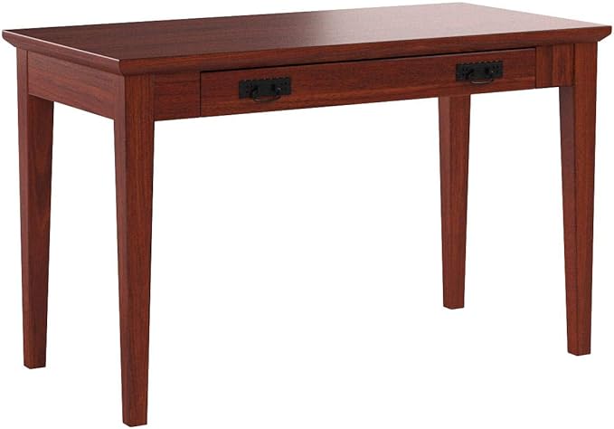 Leick Home 82400 Mission Writing Computer Desk with Drop Front Keyboard Drawer, for Home Office, Solid Wood, Mission Oak