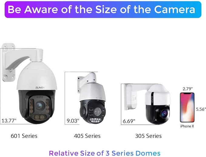 SUNBA 4K 8MP PTZ Camera Outdoor, IP PoE+ Security Dome, 20X Optical Zoom, Two Way Audio &Built-in TF Card Slot, 24x7 Automatic PTZ Tour, Night Vision up to 328ft (405-D20X 4K)