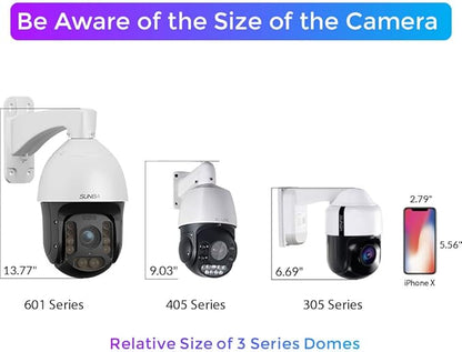 SUNBA 4K 8MP PTZ Camera Outdoor, IP PoE+ Security Dome, 20X Optical Zoom, Two Way Audio &Built-in TF Card Slot, 24x7 Automatic PTZ Tour, Night Vision up to 328ft (405-D20X 4K)