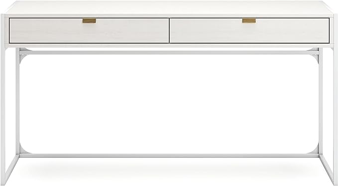 Signature Design by Ashley Deznee Modern Home Office Desk with 2 Drawers, White