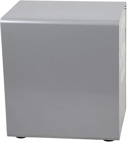 Flash Furniture Wren Ergonomic 3-Drawer Mobile Locking Filing Cabinet with Anti-Tilt Mechanism and Hanging Drawer for Legal & Letter Files, Gray