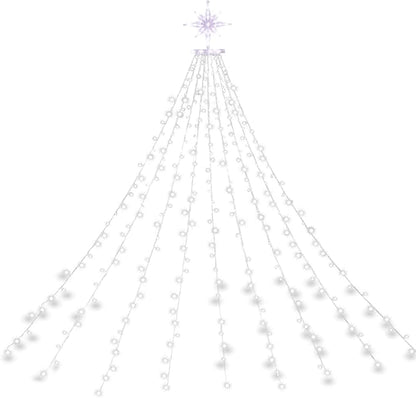 PUHONG Christmas Decoration Outdoor Star String Lights,320 LED Christmas Lights[8 Modes & Waterproof], Lighted Christmas Star for Halloween Xmas New Year Holiday (IronStar-Red+Green)