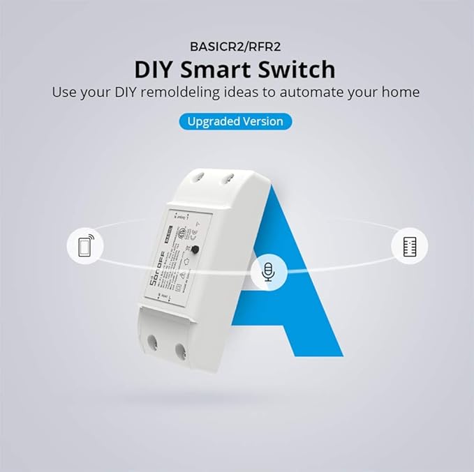 SONOFF BASICR2 WiFi Switch 3-Pack Wireless Remote Control Electrical for Household Appliances,Compatible with Alexa DIY Your Home Via iPhone Android App