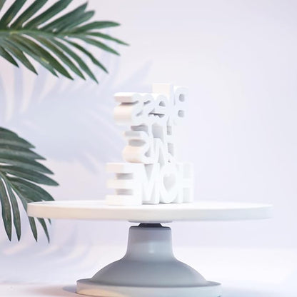 Bless This Home – White, Aesthetic table decor for home or office, desk or Shelf. Quirky room decoration showpiece, ideal for birthday gift, corporate gift, and inspiring wall decor