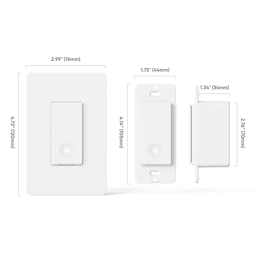 TREATLIFE 3 Way Smart Light Switch 4 Pack, 2.4GHz Wi-Fi Smart Switch Works with Alexa and Google Home, Neutral Wire Required, Remote Control, FCC Certified, No Hub Required