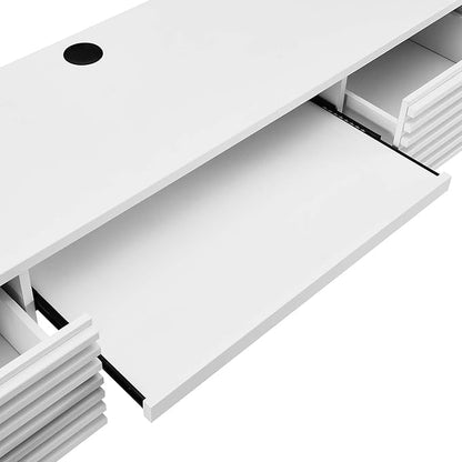 Modway Render Mid-Century Modern, Wall Mount Office Desk, White