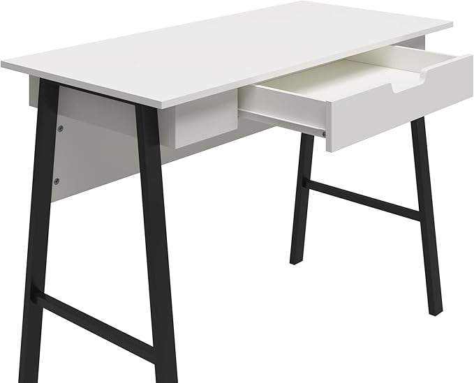 Ameriwood Home Oxford Computer Desk with Drawer, White/Black