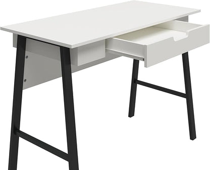 Ameriwood Home Oxford Computer Desk with Drawer, White/Black