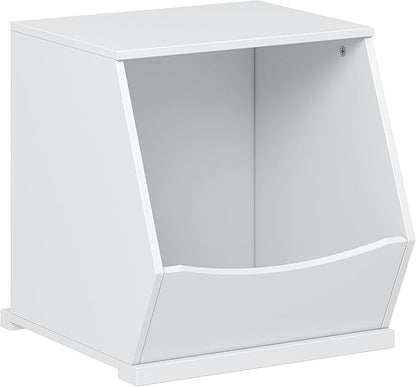 UTEX Toy Storage Organizer,Kids Stackable Toy Storage Bins,Toy Boxes and Storage Cubby for Playroom,Bedroom,Nursery School,White