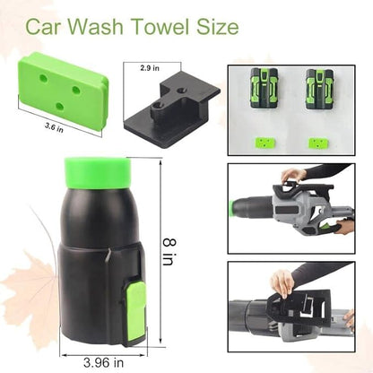 Car Drying Nozzle for EGO Power+ 530 575 580 615 650 765 Leaf Blowers, Includes 1 Leaf Blower Wall Mount Holder and 2 Mounts Battery Holders W/Hardware