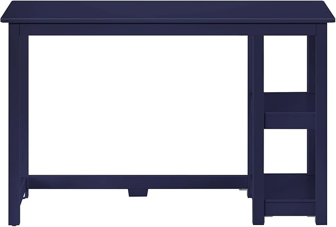 Max & Lily Solid Wood Desk With Shelves, 47 Inches, Blue