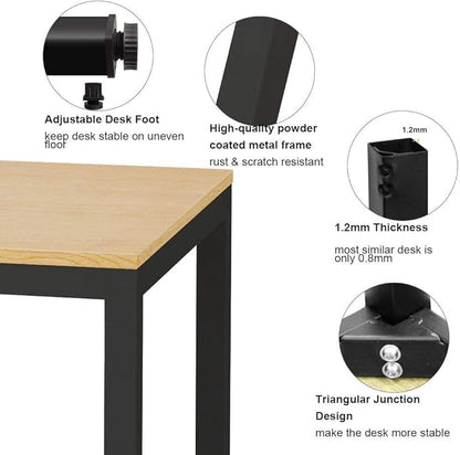 SogesGame Computer Desk, 47.2 inches Small Office Desk Computer Table Study Writing Desk Workstation for Home Office, Teak Dining Table