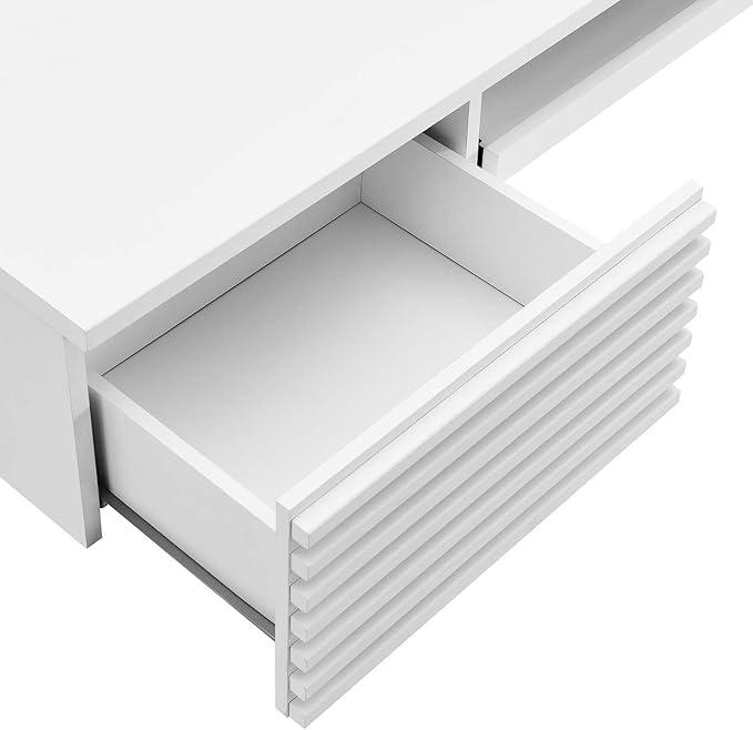 Modway Render Mid-Century Modern, Wall Mount Office Desk, White