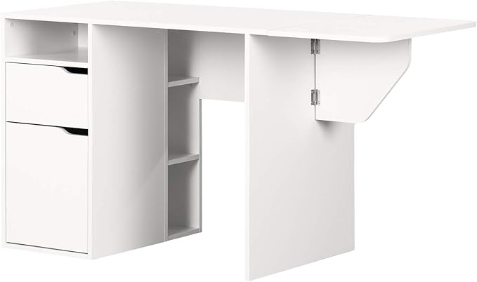 South Shore Crea Expandable Craft Table-Pure White