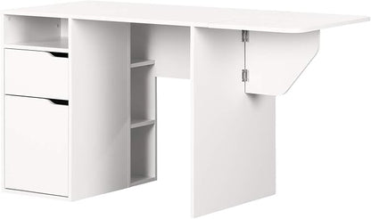 South Shore Crea Expandable Craft Table-Pure White