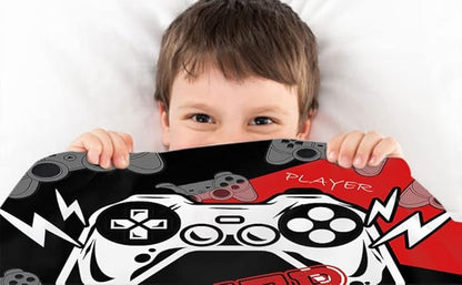 Sunnycitron Gaming Comforter Set for Boys Gamer Bedding Full Size Gamer Comforter Boys Teen Gamepad Game Bedding Kid's Comforter Set 1 Comforter with 2 Pillowcases