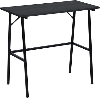 FurnitureR Home Office Computer Desk, Compact Writing Desk Study Desk with Metal Frame for Apartment, Dorm, Bedroom, Small Space (31.5 Inch, Black)