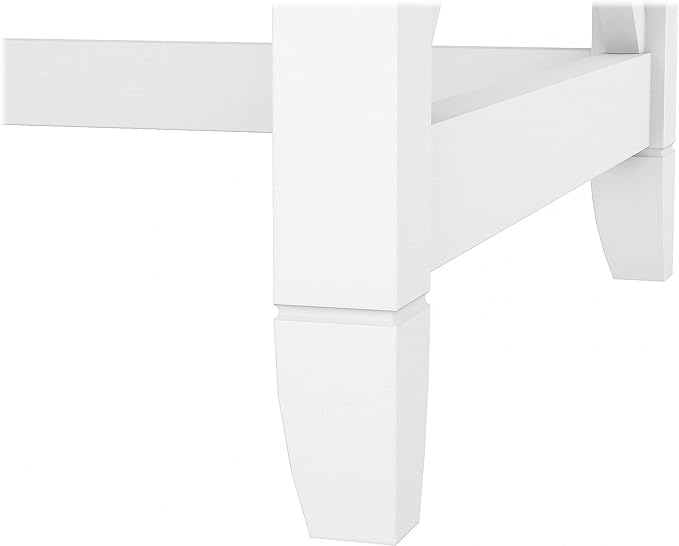 Bush Furniture Key West 60W L Shaped Desk with 2 Drawer Mobile File Cabinet in Pure White and Shiplap Gray