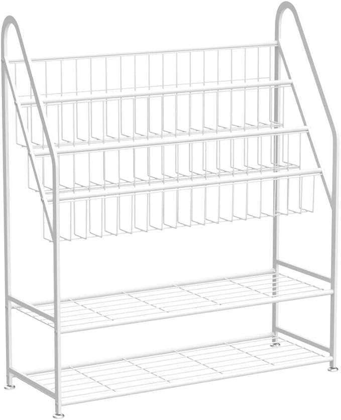 aboxoo Metal Kids Bookshelf Freestanding Bookcase for Children Room 32 in Large Toy Organizer Modern MinimalistWhite Stable Metel Bookstore Bedroom, Living, Library Book Unit Storage
