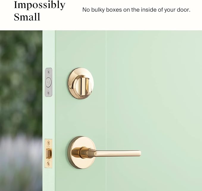 Level Lock Smart Lock - World's Smallest Smart Lock - Level App for iOS & Android - Works with Apple Home (Polished Brass)