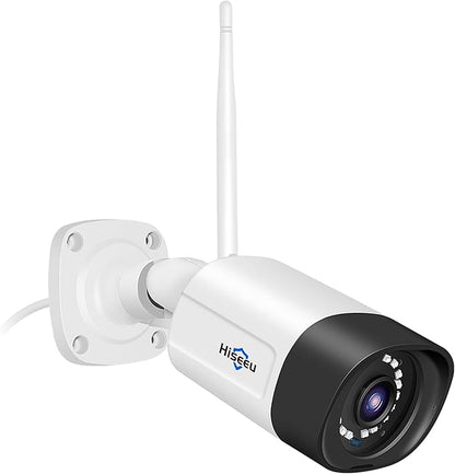 Hiseeu 2K Wireless Pro Security Camera Wireless Outdoor, 2-Way Audio, 3MP Surveillance Cameras, IP66 Waterproof, 2.4Ghz & 5Ghz, Motion Detection, SD Storage, Compatible with System, Work with Alexa
