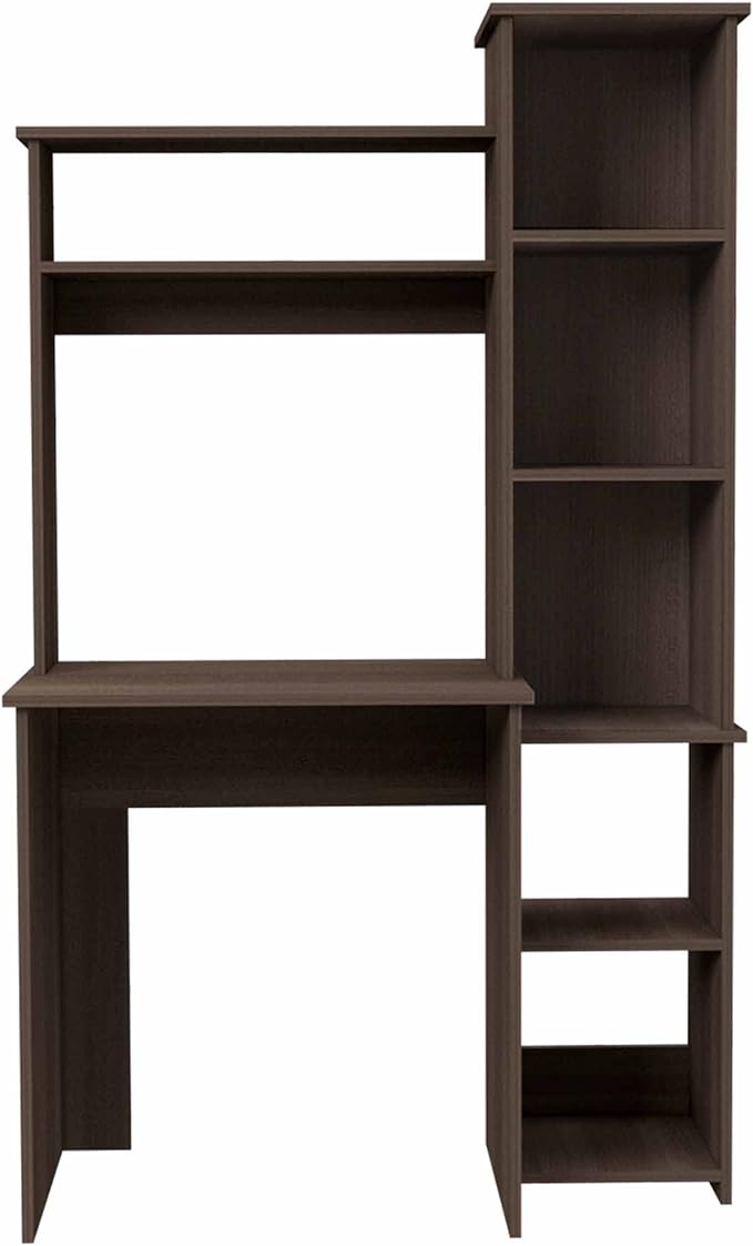 NicBex Laik-DW-00077-DX Desks, 38.7" W x 17.8" D x 63.9" H, Brown