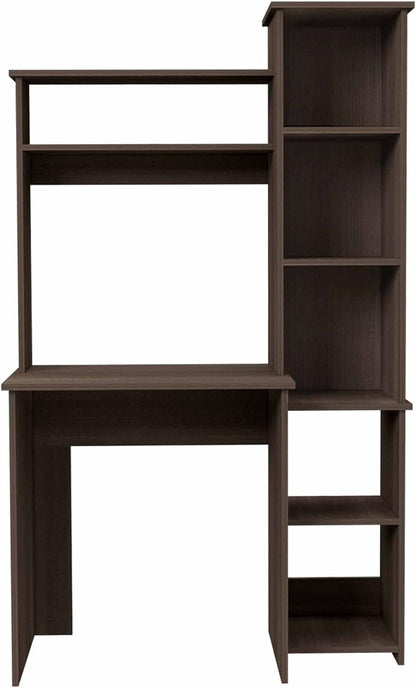 NicBex Laik-DW-00077-DX Desks, 38.7" W x 17.8" D x 63.9" H, Brown