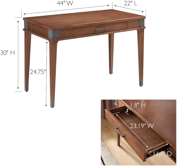 Leick Home 84401 Laptop Desk with Drawer in Aged Barrel 1 Drawer in Aged Barrel