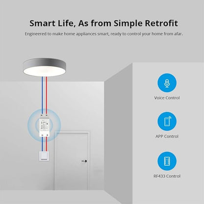 SONOFF BASICR2 WiFi Switch 3-Pack Wireless Remote Control Electrical for Household Appliances,Compatible with Alexa DIY Your Home Via iPhone Android App
