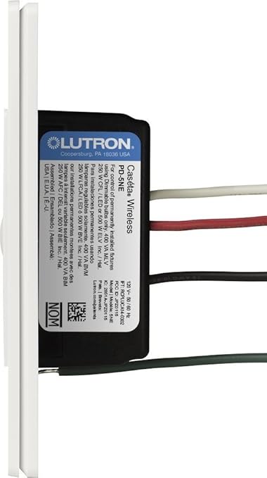 Lutron Caseta Original Smart Dimmer Switch ELV+ (Lutron Hub Required), 250W LED, Single-Pole/3-Way, Neutral Required, PD-5NE-WH 4-PACK, White, 4 Pack